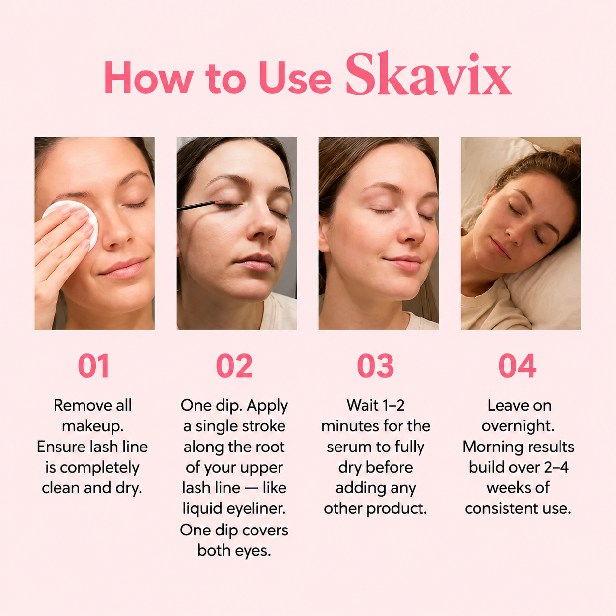 How to use Skavix eyelash serum